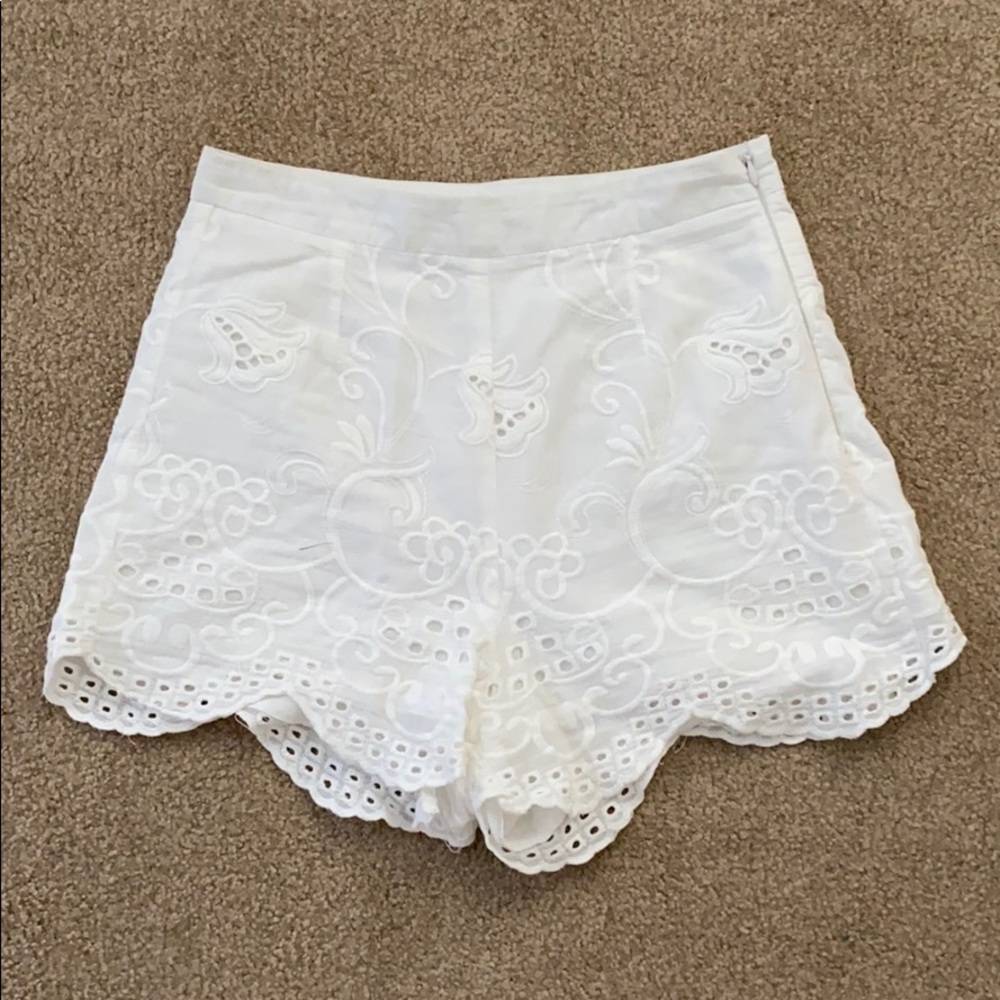 Eyelet high waisted shorts